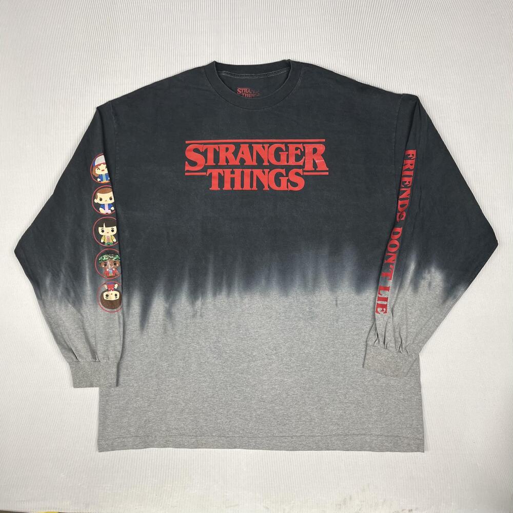 Stranger Things Shirt Mens XL Black Friends Don't Lie Long Sleeve Tee Netflix